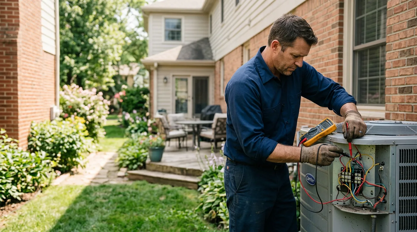 HVAC technician working near Fall River, MA